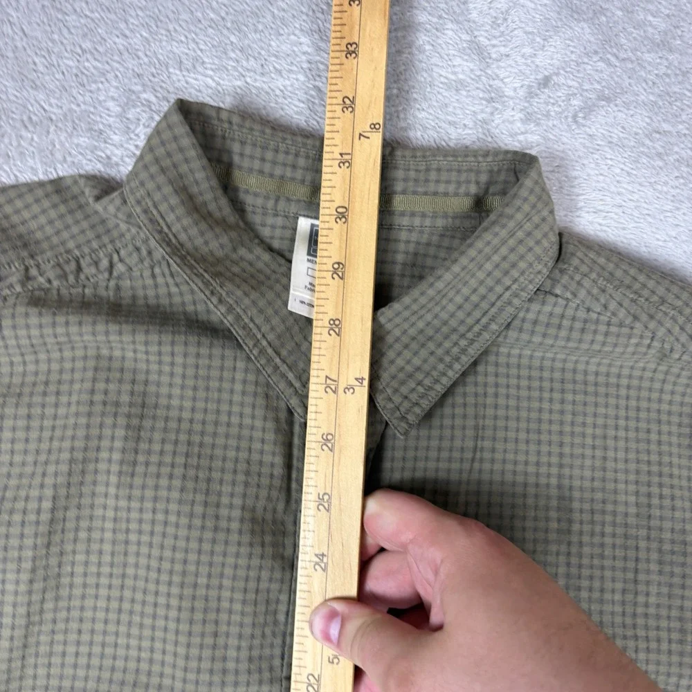 The North Face Shirts Mens L A5 Series Short Sleeve Button Up Olive Green Check